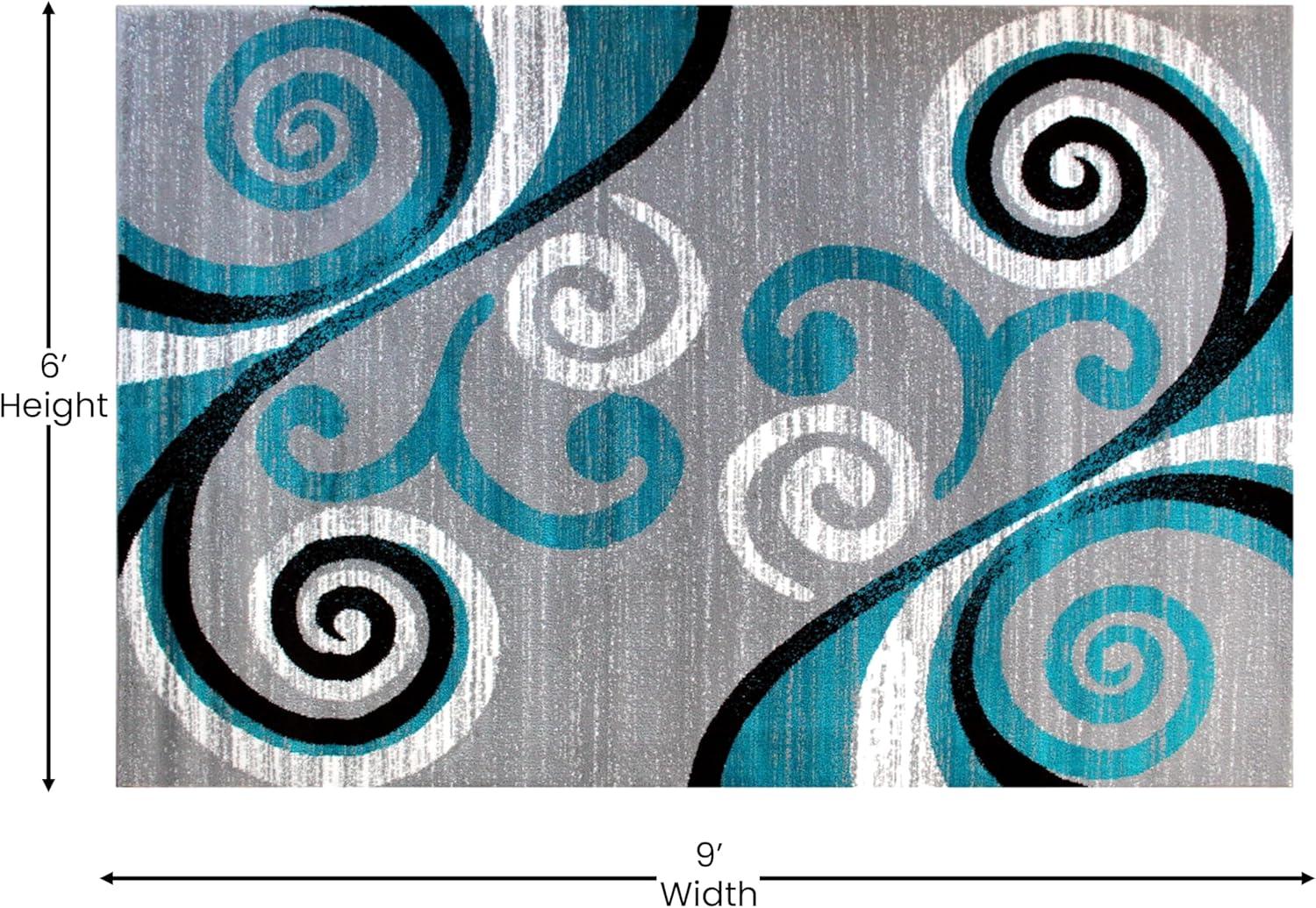 image:imageFlash Furniture Valli Collection Area Rug High Pile Purple Olefin Rug 2 x 7 Area Rug Jute Backing Hallway Entryway Bedroom Living RoomTurquoise