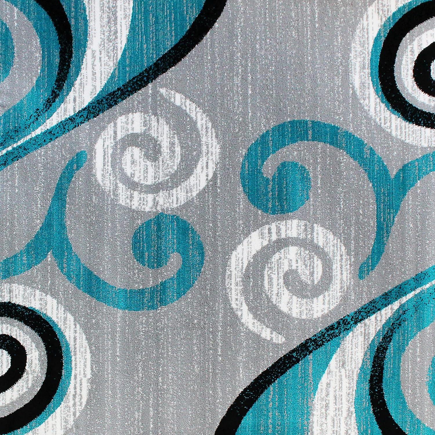 image:imageFlash Furniture Valli Collection Area Rug High Pile Purple Olefin Rug 2 x 7 Area Rug Jute Backing Hallway Entryway Bedroom Living RoomTurquoise