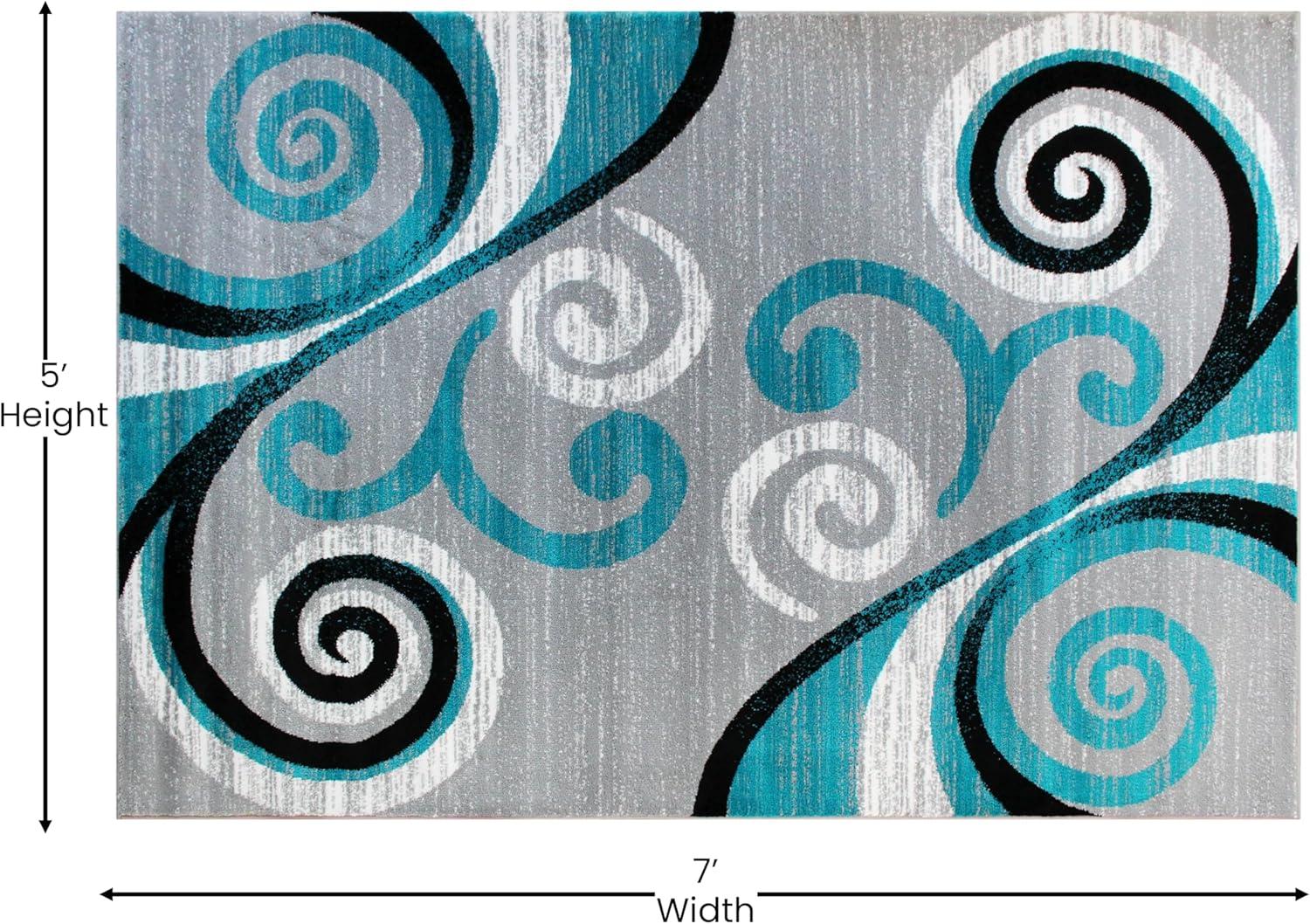 image:imageFlash Furniture Valli Collection Area Rug High Pile Purple Olefin Rug 2 x 7 Area Rug Jute Backing Hallway Entryway Bedroom Living RoomTurquoise