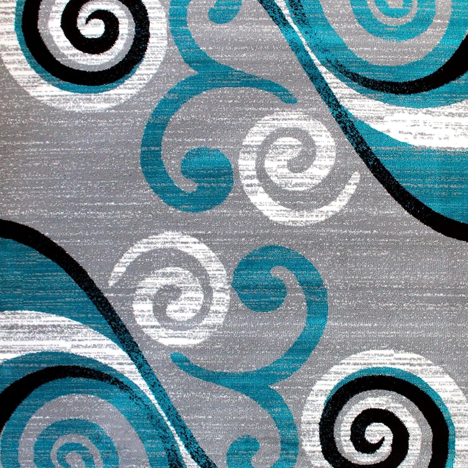 image:imageFlash Furniture Valli Collection Area Rug High Pile Purple Olefin Rug 2 x 7 Area Rug Jute Backing Hallway Entryway Bedroom Living RoomTurquoise