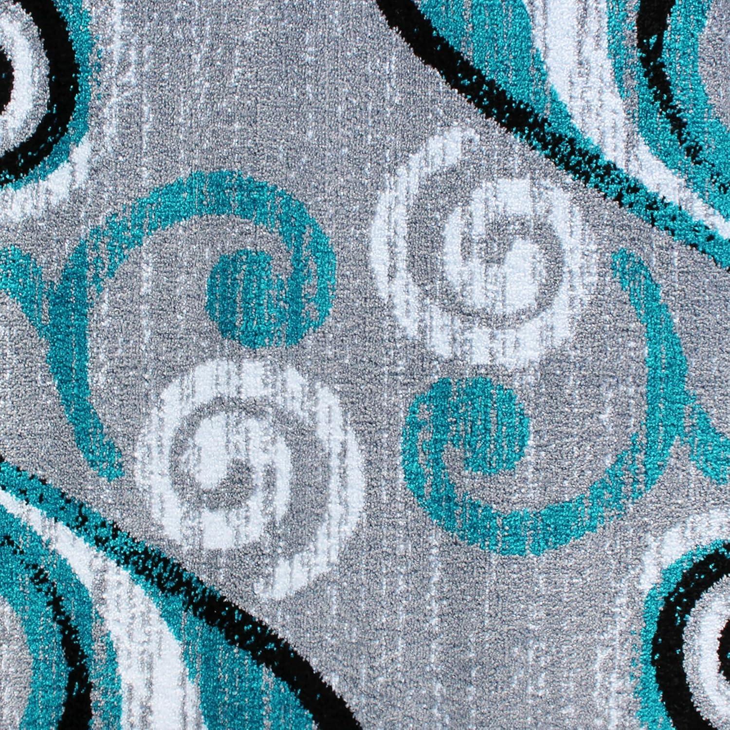 image:imageFlash Furniture Valli Collection Area Rug High Pile Purple Olefin Rug 2 x 7 Area Rug Jute Backing Hallway Entryway Bedroom Living RoomTurquoise