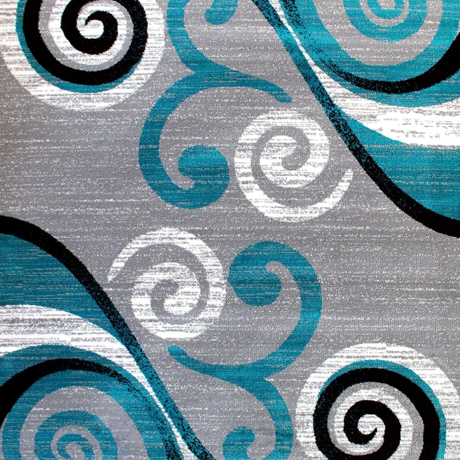 image:imageFlash Furniture Valli Collection Area Rug High Pile Purple Olefin Rug 2 x 7 Area Rug Jute Backing Hallway Entryway Bedroom Living RoomTurquoise
