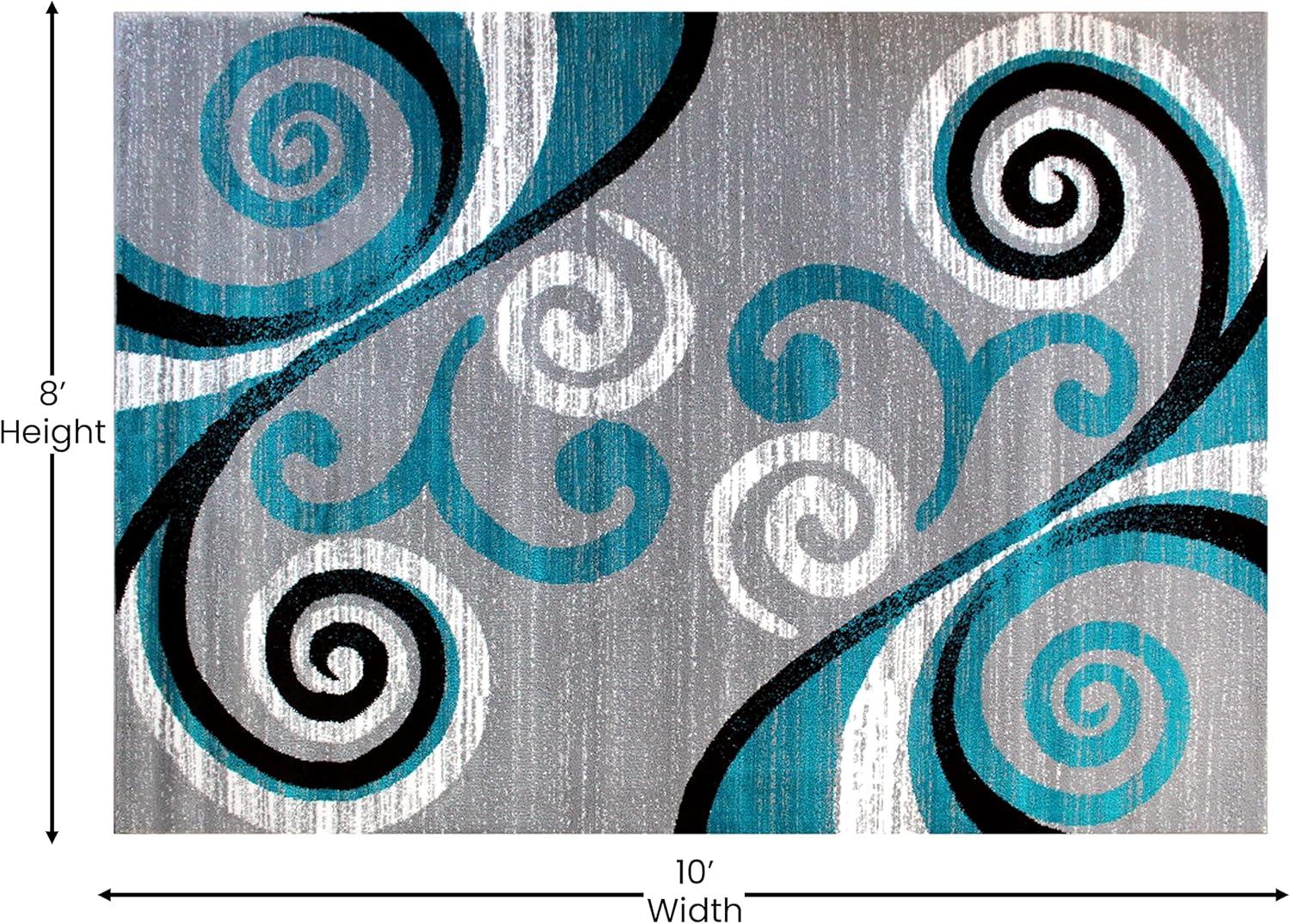 image:imageFlash Furniture Valli Collection Area Rug High Pile Purple Olefin Rug 2 x 7 Area Rug Jute Backing Hallway Entryway Bedroom Living RoomTurquoise