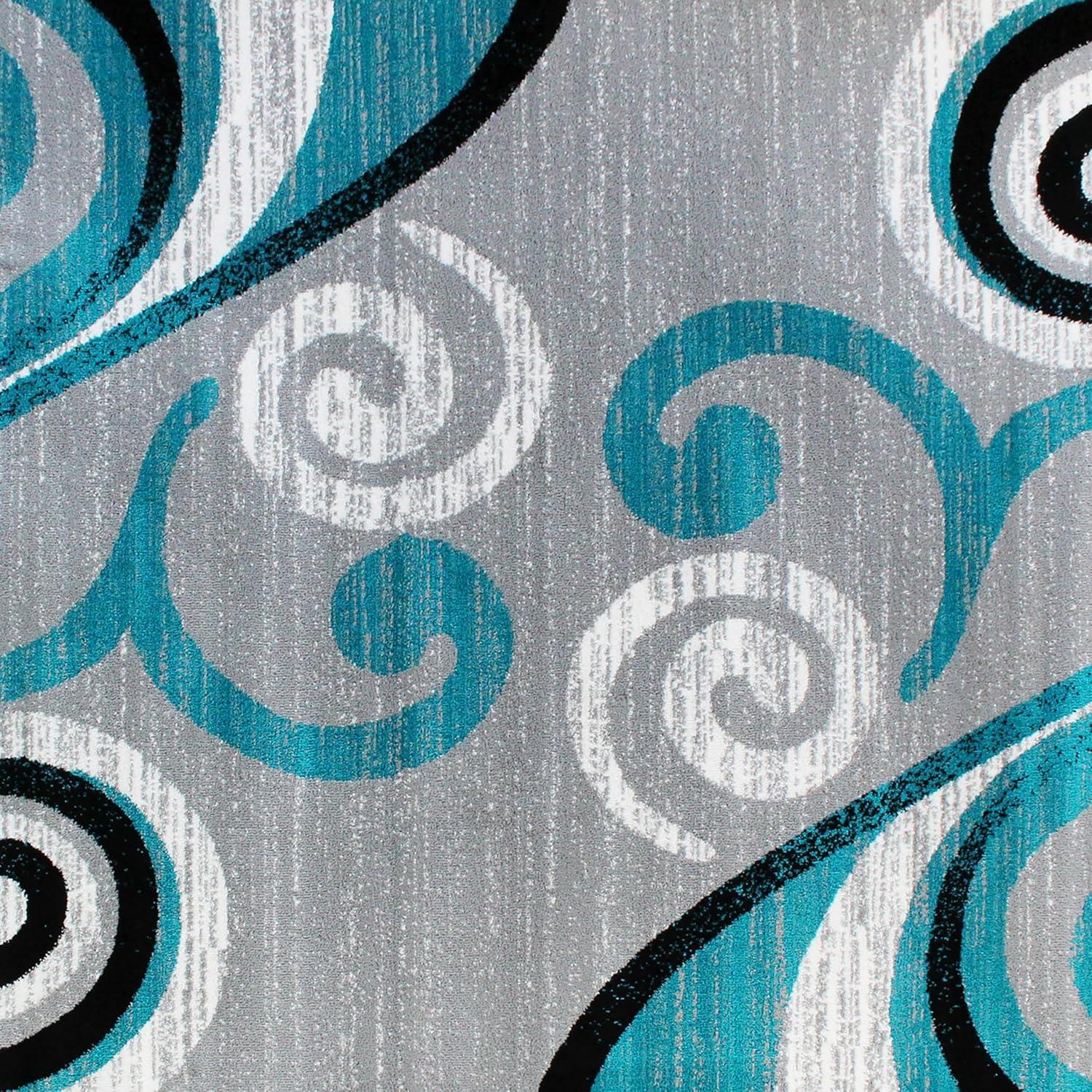 image:imageFlash Furniture Valli Collection Area Rug High Pile Purple Olefin Rug 2 x 7 Area Rug Jute Backing Hallway Entryway Bedroom Living RoomTurquoise