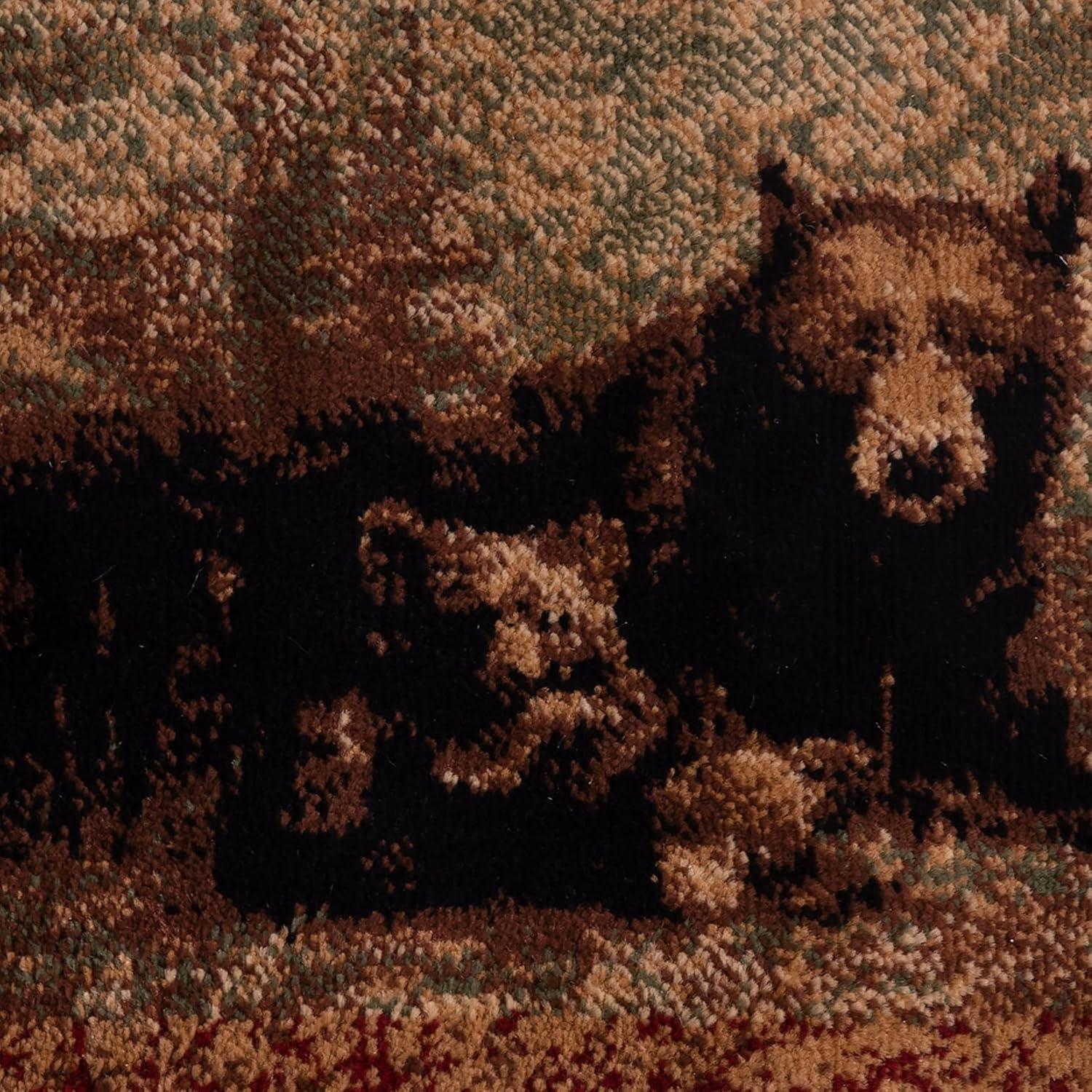 image:imageFlash Furniture Vassa Collection Nature Themed Olefin Area Rug Mother Bear amp Cubs 2 x 3 Jute Backing Entryway Living Room Bedroom8 x 10 Rectangular