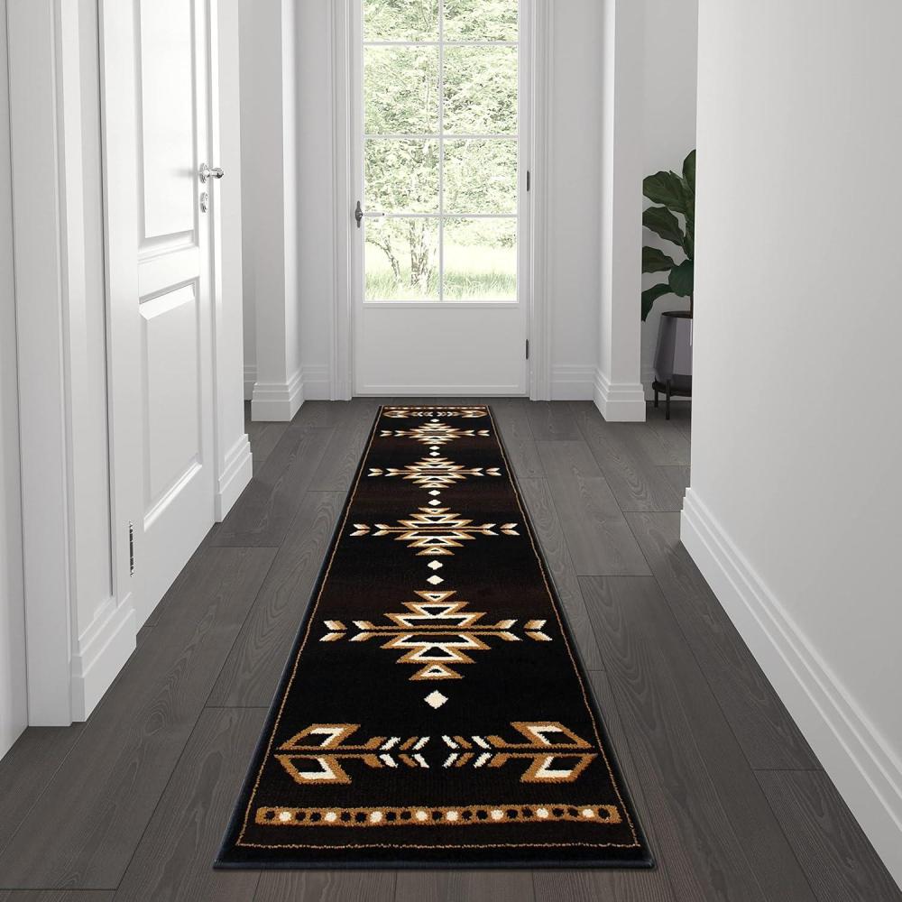 image:imageFlash Furniture Amado Collection Rustic Southwestern Area Rug  NonShedding Brown Olefin Fibers  2 x 7  Jute Backing  Bedroom Living Room Entryway2 x 74 Rectangular
