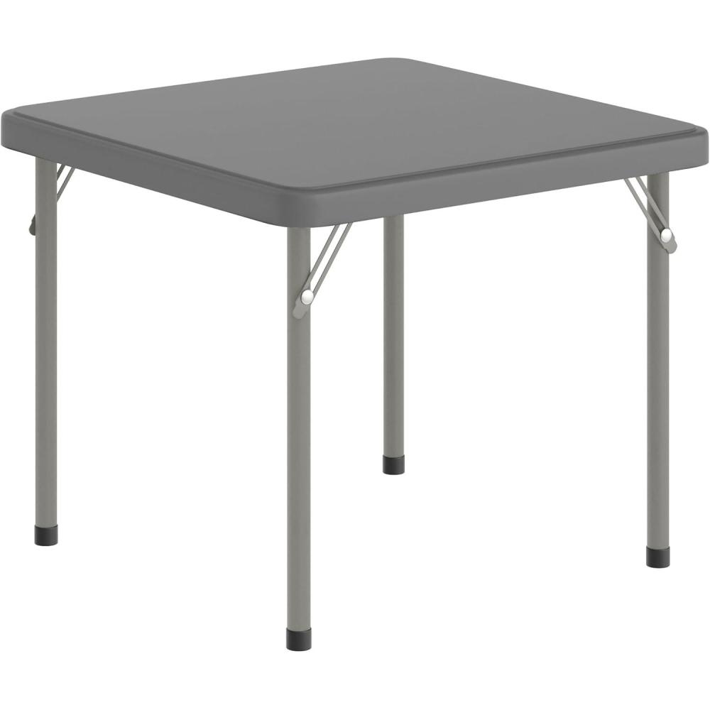image:imageFlash Furniture Paige 24x24 Kids Folding Table with Locking Legs Commercial Grade Table Recommended for Ages 24 in Granite WhiteGranite Gray
