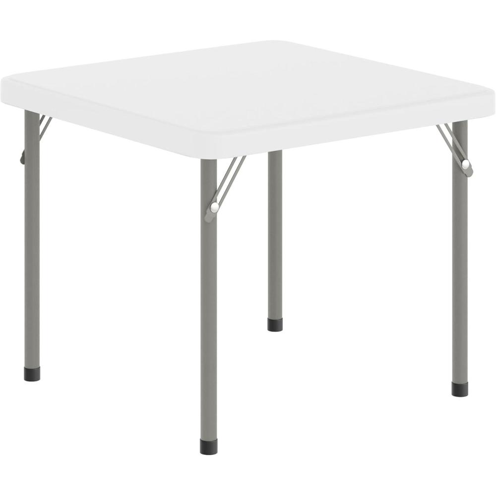 image:imageFlash Furniture Paige 24x24 Kids Folding Table with Locking Legs Commercial Grade Table Recommended for Ages 24 in Granite WhiteGranite White