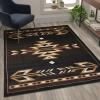 Flash Furniture Amado Collection Rustic Southwestern Area Rug – Non-Shedding Brown Olefin Fibers – 2′ x 7′ – Jute Backing – Bedroom, Living Room, Entryway(5′ x 7′ (Rectangular))