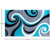 Flash Furniture Athos Collection Abstract Area Rug – Sculpted High-Low Pile Turquoise Olefin Rug – 3′ x 16′ Area Rug – Jute Backing – Entryway, Living Room, Bedroom(Turquoise)