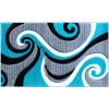 Flash Furniture Athos Collection Abstract Area Rug – Sculpted High-Low Pile Turquoise Olefin Rug – 3′ x 16′ Area Rug – Jute Backing – Entryway, Living Room, Bedroom(Turquoise)