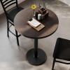 Flash Furniture Bennett 30″ Round Solid Wood Commercial Indoor Tabletop in Dark Brown with 18″ Round Bar Height Black Cast Iron Base, 300 lb. Static Capacity(Dark Brown Top/Black Base)