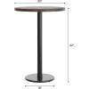 Flash Furniture Bennett 30″ Round Solid Wood Commercial Indoor Tabletop in Dark Brown with 18″ Round Bar Height Black Cast Iron Base, 300 lb. Static Capacity(Dark Brown Top/Black Base)