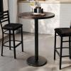 Flash Furniture Bennett 30″ Round Solid Wood Commercial Indoor Tabletop in Dark Brown with 18″ Round Bar Height Black Cast Iron Base, 300 lb. Static Capacity(Dark Brown Top/Black Base)