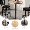 Flash Furniture Bennett 30″ Round Solid Wood Commercial Indoor Tabletop in Dark Brown with 18″ Round Bar Height Black Cast Iron Base, 300 lb. Static Capacity(Natural Top/Black Base)