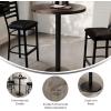Flash Furniture Bennett 30″ Round Solid Wood Commercial Indoor Tabletop in Dark Brown with 18″ Round Bar Height Black Cast Iron Base, 300 lb. Static Capacity(Dark Brown Top/Black Base)