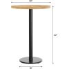Flash Furniture Bennett 30″ Round Solid Wood Commercial Indoor Tabletop in Dark Brown with 18″ Round Bar Height Black Cast Iron Base, 300 lb. Static Capacity(Natural Top/Black Base)
