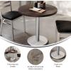 Flash Furniture Bennett 30″ Round Solid Wood Commercial Indoor Tabletop in Dark Brown with 18″ Round Dining Height Silver Cast Iron Base, 300 lb. Static Capacity(Dark Brown Top/Silver Base)