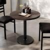 Flash Furniture Bennett 30″ Round Solid Wood Commercial Indoor Tabletop in Dark Brown with 18″ Round Dining Height Silver Cast Iron Base, 300 lb. Static Capacity(Dark Brown Top/Black Base)