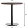 Flash Furniture Bennett 30″ Round Solid Wood Commercial Indoor Tabletop in Dark Brown with 18″ Round Dining Height Silver Cast Iron Base, 300 lb. Static Capacity(Dark Brown Top/Black Base)