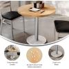 Flash Furniture Bennett 30″ Round Solid Wood Commercial Indoor Tabletop in Dark Brown with 18″ Round Dining Height Silver Cast Iron Base, 300 lb. Static Capacity(Natural Top/Silver Base)