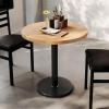 Flash Furniture Bennett 30″ Round Solid Wood Commercial Indoor Tabletop in Dark Brown with 18″ Round Dining Height Silver Cast Iron Base, 300 lb. Static Capacity(Natural Top/Black Base)