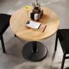 Flash Furniture Bennett 30″ Round Solid Wood Commercial Indoor Tabletop in Dark Brown with 18″ Round Dining Height Silver Cast Iron Base, 300 lb. Static Capacity(Natural Top/Black Base)