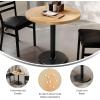Flash Furniture Bennett 30″ Round Solid Wood Commercial Indoor Tabletop in Dark Brown with 18″ Round Dining Height Silver Cast Iron Base, 300 lb. Static Capacity(Natural Top/Black Base)