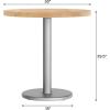 Flash Furniture Bennett 30″ Round Solid Wood Commercial Indoor Tabletop in Dark Brown with 18″ Round Dining Height Silver Cast Iron Base, 300 lb. Static Capacity(Natural Top/Silver Base)
