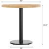 Flash Furniture Bennett 30″ Round Solid Wood Commercial Indoor Tabletop in Dark Brown with 18″ Round Dining Height Silver Cast Iron Base, 300 lb. Static Capacity(Natural Top/Black Base)