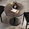 Flash Furniture Bennett 30″ Round Solid Wood Commercial Indoor Tabletop in Dark Brown with 18″ Round Dining Height Silver Cast Iron Base, 300 lb. Static Capacity(Dark Brown Top/Black Base)