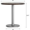 Flash Furniture Bennett 30″ Round Solid Wood Commercial Indoor Tabletop in Dark Brown with 18″ Round Dining Height Silver Cast Iron Base, 300 lb. Static Capacity(Dark Brown Top/Silver Base)