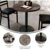 Flash Furniture Bennett 30″ Round Solid Wood Commercial Indoor Tabletop in Dark Brown with 18″ Round Dining Height Silver Cast Iron Base, 300 lb. Static Capacity(Dark Brown Top/Black Base)
