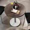 Flash Furniture Bennett 30″ Round Solid Wood Commercial Indoor Tabletop in Dark Brown with 18″ Round Dining Height Silver Cast Iron Base, 300 lb. Static Capacity(Dark Brown Top/Silver Base)
