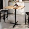 Flash Furniture Bennett 36″ Square Solid Wood Commercial Indoor Tabletop in Natural with 30″ x 30″ Bar Height Black Cast Iron X Base, 400 lb. Static Capacity(Natural Top/Black Base)