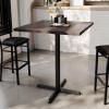 Flash Furniture Bennett 36″ Square Solid Wood Commercial Indoor Tabletop in Natural with 30″ x 30″ Bar Height Black Cast Iron X Base, 400 lb. Static Capacity(Dark Brown Top/Black Base)