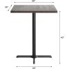 Flash Furniture Bennett 36″ Square Solid Wood Commercial Indoor Tabletop in Natural with 30″ x 30″ Bar Height Black Cast Iron X Base, 400 lb. Static Capacity(Dark Brown Top/Black Base)