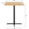 Flash Furniture Bennett 36″ Square Solid Wood Commercial Indoor Tabletop in Natural with 30″ x 30″ Bar Height Black Cast Iron X Base, 400 lb. Static Capacity(Natural Top/Black Base)