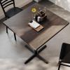 Flash Furniture Bennett 36″ Square Solid Wood Commercial Indoor Tabletop in Natural with 30″ x 30″ Bar Height Black Cast Iron X Base, 400 lb. Static Capacity(Dark Brown Top/Black Base)