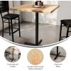 Flash Furniture Bennett 36″ Square Solid Wood Commercial Indoor Tabletop in Natural with 30″ x 30″ Bar Height Black Cast Iron X Base, 400 lb. Static Capacity(Natural Top/Black Base)