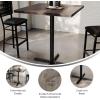 Flash Furniture Bennett 36″ Square Solid Wood Commercial Indoor Tabletop in Natural with 30″ x 30″ Bar Height Black Cast Iron X Base, 400 lb. Static Capacity(Dark Brown Top/Black Base)