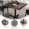 Flash Furniture Bennett 36″ Square Solid Wood Commercial Indoor Tabletop in Natural with 30″ x 30″ Dining Height Black Cast Iron X Base, 400 lb. Static Capacity(Dark Brown Top/Black Base)