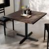 Flash Furniture Bennett 36″ Square Solid Wood Commercial Indoor Tabletop in Natural with 30″ x 30″ Dining Height Black Cast Iron X Base, 400 lb. Static Capacity(Dark Brown Top/Black Base)