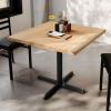 Flash Furniture Bennett 36″ Square Solid Wood Commercial Indoor Tabletop in Natural with 30″ x 30″ Dining Height Black Cast Iron X Base, 400 lb. Static Capacity(Natural Top/Black Base)
