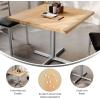 Flash Furniture Bennett 36″ Square Solid Wood Commercial Indoor Tabletop in Natural with 30″ x 30″ Dining Height Black Cast Iron X Base, 400 lb. Static Capacity(Natural Top/Silver Base)
