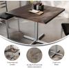 Flash Furniture Bennett 36″ Square Solid Wood Commercial Indoor Tabletop in Natural with 30″ x 30″ Dining Height Black Cast Iron X Base, 400 lb. Static Capacity(Dark Brown Top/Silver Base)