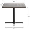 Flash Furniture Bennett 36″ Square Solid Wood Commercial Indoor Tabletop in Natural with 30″ x 30″ Dining Height Black Cast Iron X Base, 400 lb. Static Capacity(Dark Brown Top/Black Base)