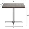 Flash Furniture Bennett 36″ Square Solid Wood Commercial Indoor Tabletop in Natural with 30″ x 30″ Dining Height Black Cast Iron X Base, 400 lb. Static Capacity(Dark Brown Top/Silver Base)