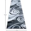 Flash Furniture Cirrus Collection Swirl Patterned Area Rug – Purple Olefin Fibers with Jute Backing – 5′ x 7′ – Entryway, Living Room, Bedroom(Grey)