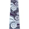 Flash Furniture Cirrus Collection Swirl Patterned Area Rug – Purple Olefin Fibers with Jute Backing – 5′ x 7′ – Entryway, Living Room, Bedroom(Purple)